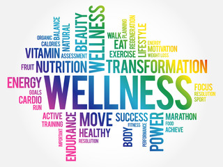 WELLNESS word cloud, fitness, sport, health concept