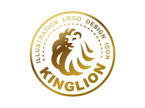 Lion head logo - vector illustration, emblem design
