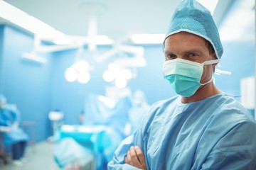 Portrait of male surgeon wearing surgical mask