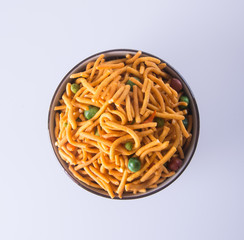 murukku or traditional indian snack on background.