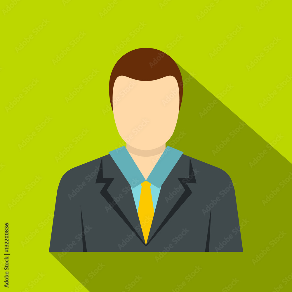 Poster man in a suit icon. flat illustration of man in a suit vector icon for web isolated on lime backgrou
