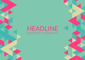 Obraz premium Trendy horizontal geometric background, triangle pattern field with space for your text. Vector illustration.