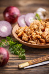 Homemade pork crackling
