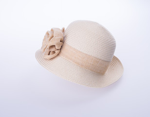 hat for lady or pretty straw hat with flower.