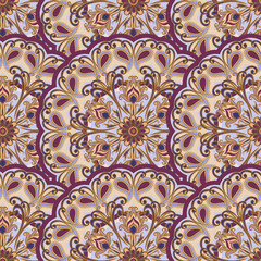 Traditional Eastern pattern of circular graphic elements.