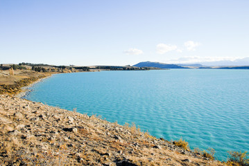 Fototapeta na wymiar 秋のテカポ湖（ニュージーランド）　南方を見る