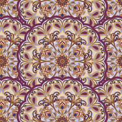 Traditional Eastern pattern of circular graphic elements.