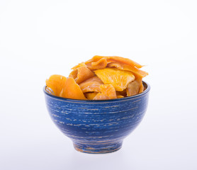 mango dry in bowl or dried mango slices.