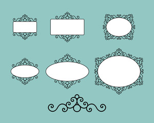 Vintage sign board and Photo frame, vector