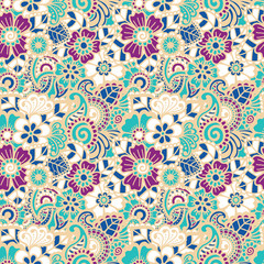 Paisley seamless colorful pattern