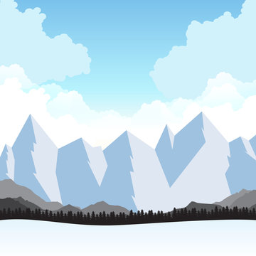Mountain landscape. Vector illustration of the form of the mountain ranges
