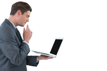 Businessman using laptop