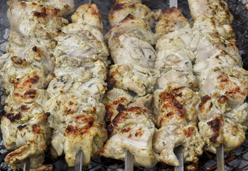 Meat grilled on barbeque