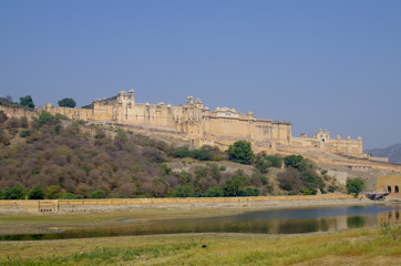 Fototapeta na wymiar Amber's fort in India the city of Jaipur 