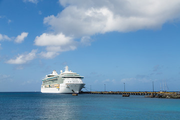 Cruise Ship at End of Long Pier