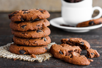 Traditional double chocolate chip cookie