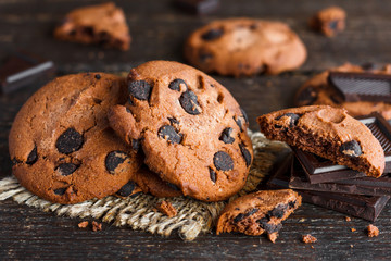 Traditional double chocolate chip cookie