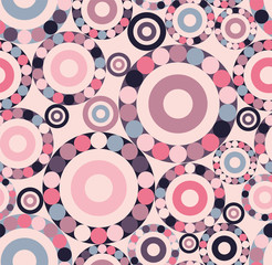 Retro pattern with pink and purple circles