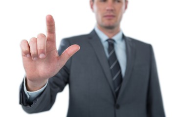 Businessman using futuristic digital screen