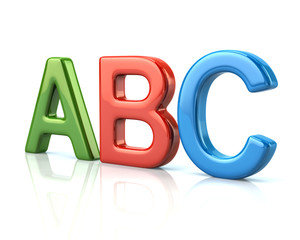 Colorful ABC letters 3d illustration