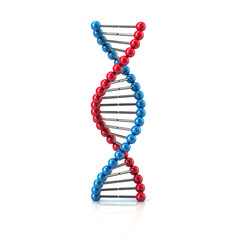 Blue and red DNA icon 3d illustration