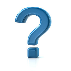 Blue question mark 3d illustration
