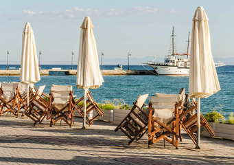 Umbrellas outside a restaurant