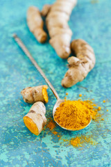 fresh turmeric roots