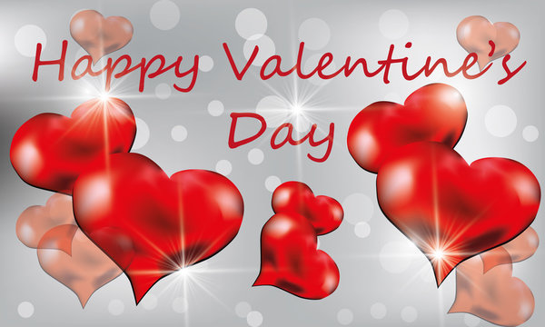 Valentine's Day greeting web banner. Vector illustration.