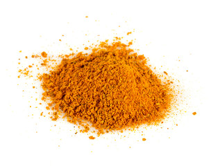 curry powder isolated on white background