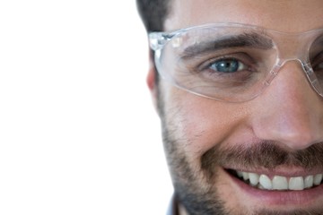 Portrait of man wearing protective eyewear