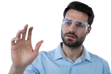 Man wearing protective eyewear 