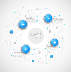 Obraz premium SWOT - (Strengths Weaknesses Opportunities Threats) business str