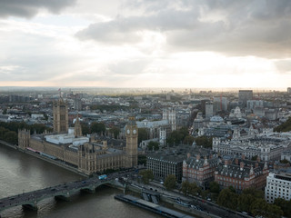 Fototapeta na wymiar Westminster palace aerial view