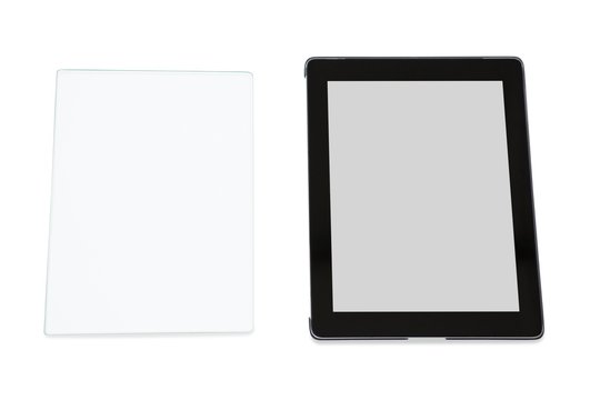 Close-up of futuristic digital tablet and digital tablet