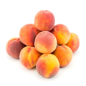 Peach with isolated on white background.