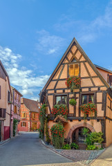 street in Bergheim, Alsace, France