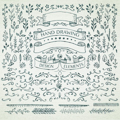 hand-drawing pattern decorative elements.