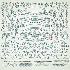 hand-drawing pattern decorative elements.