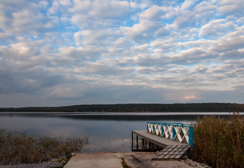 Fototapeta na wymiar Sky reflected in lake