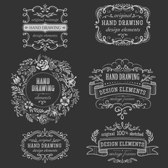 hand-drawing vintage frame.