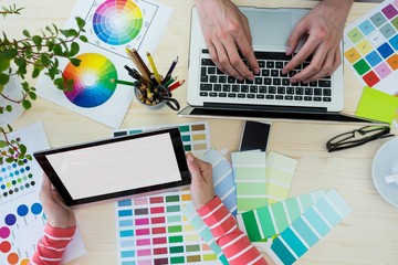 Graphic designer working at his desk