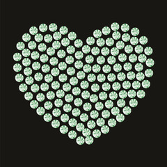 Jewelry heart of crystals and gemstones.