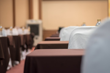 empty business seminar hall of hotel room for asia people