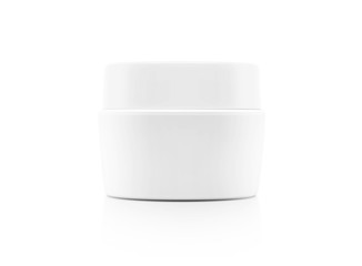 blank packaging white cosmetic cream pot isolated on white backg