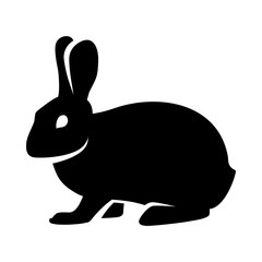 Silhouette of a fluffy rabbit or hare logo