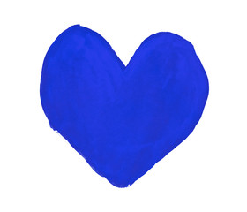 Persian blue heart painted with gouache
