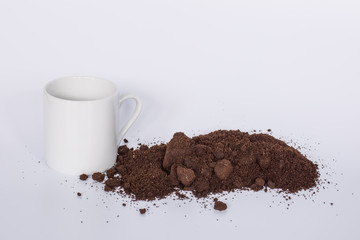 cup and coffee grounds