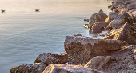 Rocks and water