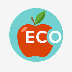 Red apple with missing a bite